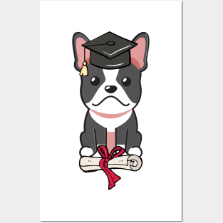 Funny dog is graduating Posters and Art